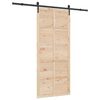 vidaXL Drsna vrata Naravna 100 x 208 cm Trdna borovina