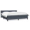 vidaXL Box spring postelja z vzmetnico temno siva 180x210 cm žamet