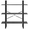 vidaXL Knjižna omara 3-nadstropna siva 100x30x105 cm trdna borovina