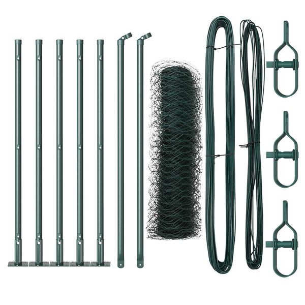 vidaXL Steber ograje. Zelena 10 x 0,8 m (36 mm mreža) Jeklo in PVC