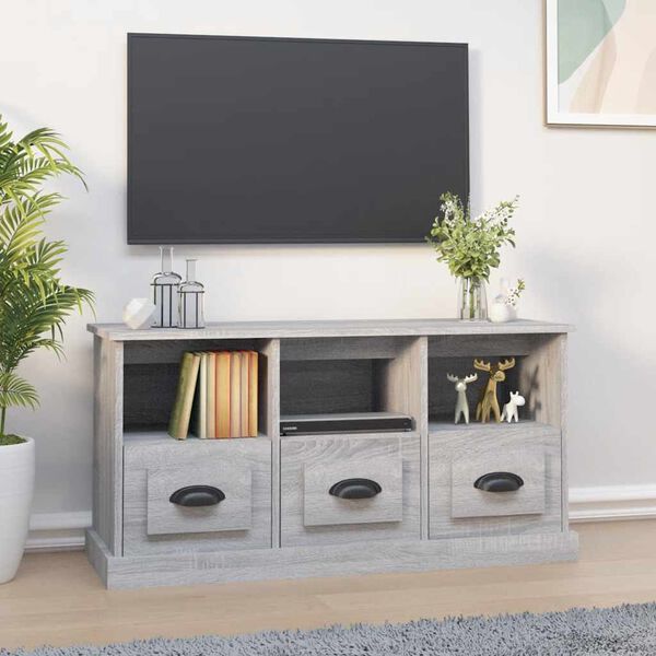 vidaXL TV omarica siva sonoma 100x35x50 cm inženirski les