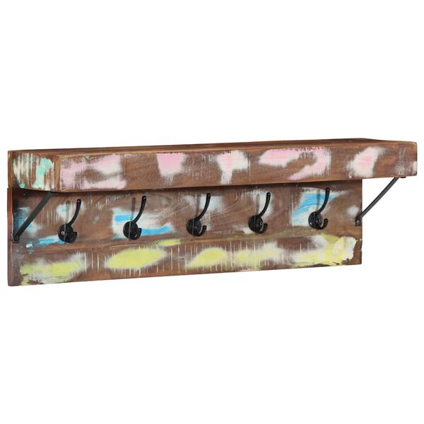 vidaXL Obe&scaron;alnik za pla&scaron;če Rjava 73 x 19 x 23 cm Trden predelan les