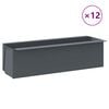 vidaXL Cvetlična korita za evro palete 12 kosov siva 36x13,5x9,5 cm PP