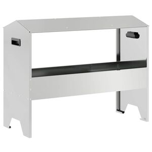 vidaXL Hranilnica za živino Srebrna 79 x 35 x 62 cm 15 kg