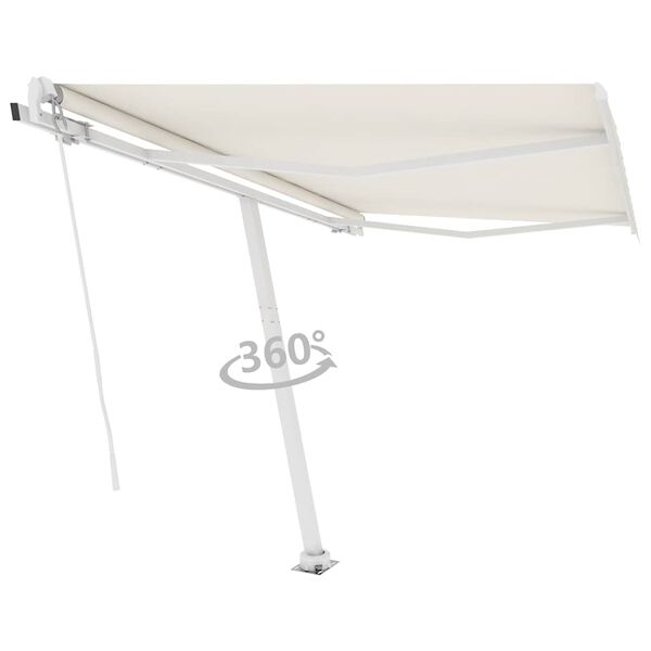 vidaXL Prostostoječa ročno zložljiva tenda 300x250 cm krem