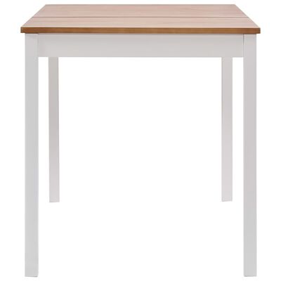 vidaXL Jedilna miza bela in rjava 140x70x73 cm borovina
