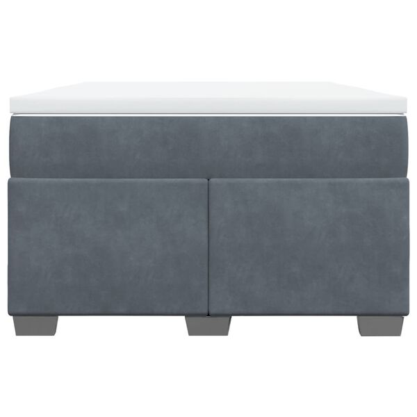 vidaXL Box spring postelja z vzmetnico temno siv 120x190 cm žamet