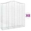 vidaXL Obokane gabion košare 8 kosa 200x50x200/220 cm pocinkano železo