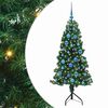 vidaXL Kotično umetno božično drevo Zelena 150 cm PVC in kovina