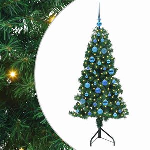 vidaXL Kotično umetno božično drevo Zelena 150 cm PVC in kovina