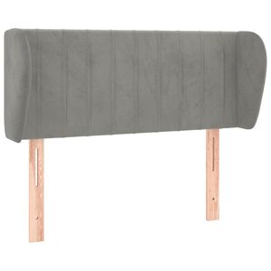 vidaXL Vzglavje z u&scaron;esi svetlo sivo 83x23x78/88 cm žamet