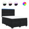 vidaXL Box spring postelja z vzmetnico črna 160x200 cm žamet