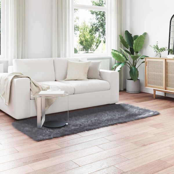 vidaXL Lažna Ovčja Koža Preproga Tafalla Antracit 100 x 200 cm