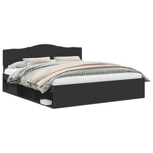 vidaXL Konstrukcija postelje Črna 180 x 200 cm Masivno borovo les