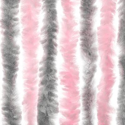 vidaXL Zavesa proti mrčesu srebrno siva in roza 100x230 cm šenilja
