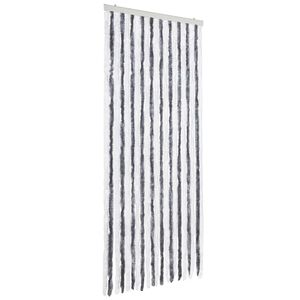 vidaXL Zavesa proti mrčesu iz &scaron;enilje 90x220 cm siva in bela