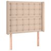 vidaXL Vzglavje z u&scaron;esi kapučino 93x16x118/128 cm umetno usnje