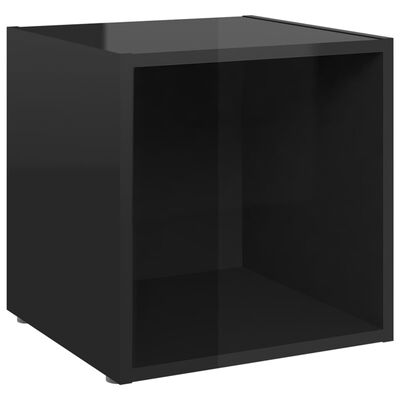 vidaXL TV omarice 4 kosi visok sijaj črne 37x35x37 cm iverna plošča
