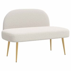 vidaXL Oblazinjena klop z naslonom Krem 110 x 60 x 76 cm Boucl&eacute;