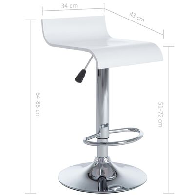 vidaXL Barski stolčki 2 kosa bele barve