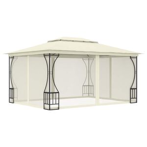 vidaXL Paviljon z zavesami 300x400x265 cm krem