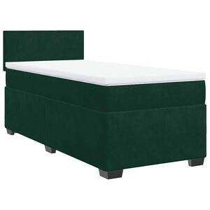 vidaXL Box spring postelja z vzmetnico temno zelena 80x200 cm žamet