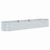 vidaXL Visoka greda 320x80x44 cm pocinkano jeklo srebrna