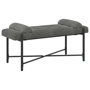 vidaXL Klubska klop z gumbi in vzglavniki Temno siva 110 x 40 x 46 cm