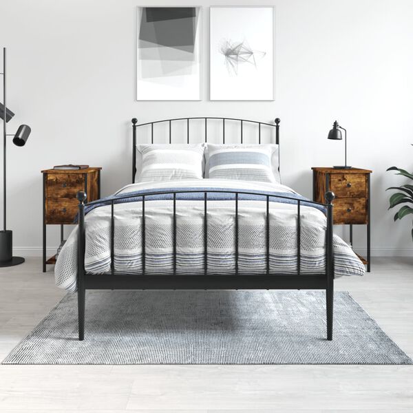 vidaXL Nočna omarica 2 kosa dimljeni hrast 32x42x70 cm inženirski les