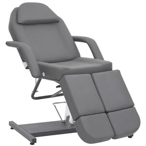 vidaXL Kozmetični stol umetno usnje siv 180x62x78 cm