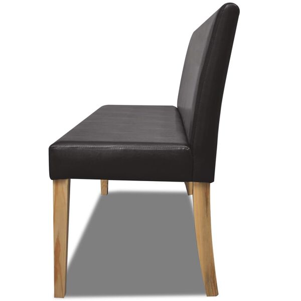 vidaXL Klop 139,5 cm temno rjavo umetno usnje