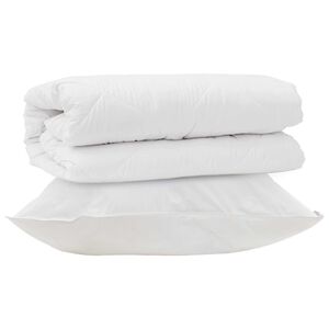 vidaXL Komplet odej z blazino 2 pcs Bela Mikrofibra
