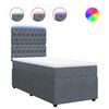 vidaXL Box spring postelja z vzmetnico temno siva 90x200 cm žamet