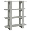 vidaXL Knjižna omara/pregrada betonsko siva 100x30x123,5 cm