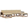 vidaXL Zunanja garnitura za sedenje z blazino 6 pcs Naravna in bež