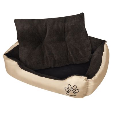 vidaXL Topla pasja postelja s podloženo blazino XL