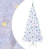 vidaXL Umestno božično drevo med 300 LED Bela 210 cm PVC in jeklo