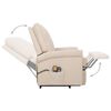 vidaXL Masažni stol s funkcijo vstajanja krem blago