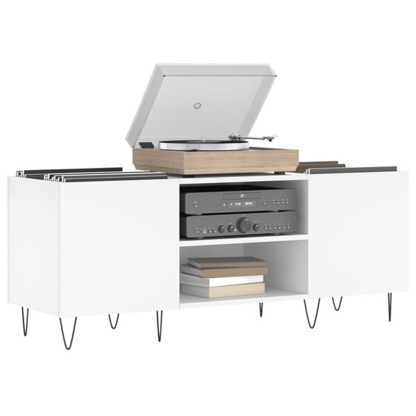 vidaXL Omarica za gramofonske plošče bela 121x38x48 cm inženirski les