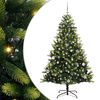 vidaXL Umjetna zložljiva božićna jelka 150 LED Zelena 150 cm PVC in PE
