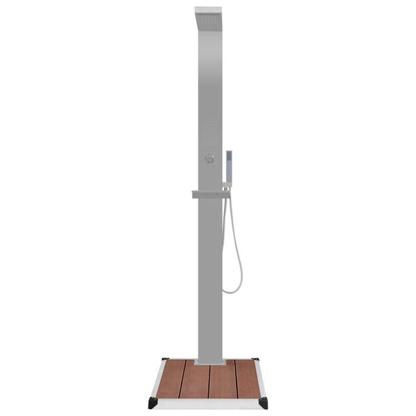 vidaXL Zunanji tuš s podstavkom WPC nerjaveče jeklo