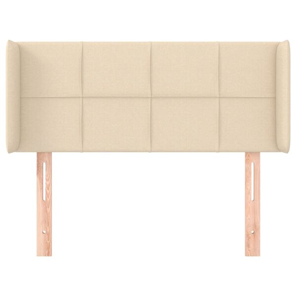 vidaXL Vzglavje z u&scaron;esi krem 83x16x78/88 cm blago