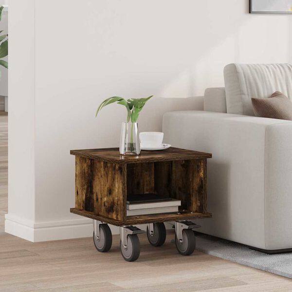 vidaXL TV stojalo Dimljeni oreh 37 x 35 x 35 cm Konstruiran les