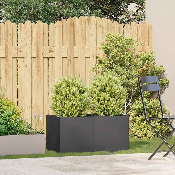 vidaXL Planter Black 80x40x40 cm Hladno valjano jeklo
