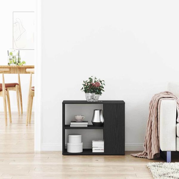 vidaXL Strani &scaron;al Črna Orehovina 60 x 30 x 50 cm Konstruiran les