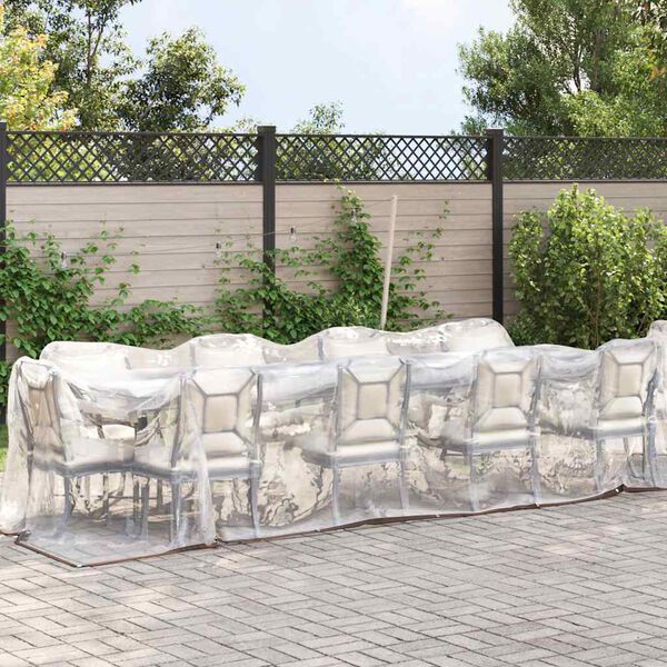 vidaXL Prozorna ponjava z očesci 2x12 m polietilen