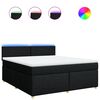 vidaXL Box spring postelja z vzmetnico črna 180x200 cm blago