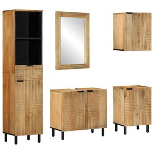 vidaXL 5 kosov kopalni&scaron;kega pohi&scaron;tva Brown Solid Wood Mango