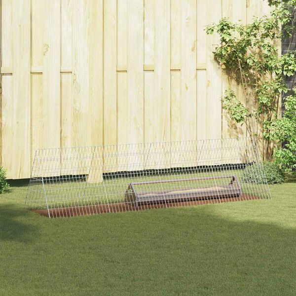 vidaXL Kletka za pi&scaron;čance srebrna 215 x 55 x 55 cm Cinkana jeklena