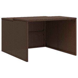 vidaXL Garaža za robotsko kosilnico rjava 86x90x52/57 cm poli ratan
